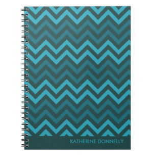 Blauwgroen Chevrons Zigzag Designer Journal/notebo Notitieboek