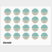 Blauwgroen Chic Chevron Hartelijk dank Stickers (Vel)