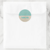 Blauwgroen Chic Chevron Hartelijk dank Stickers (Tas)