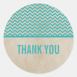 Blauwgroen Chic Chevron Hartelijk dank Stickers