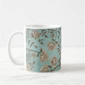  Blauwgroen Chinese  soft Floral & Greenery Koffiemok (Links)