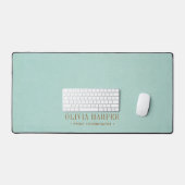 Blauwgroen chique elegante nep leder PROFESSIONAL Bureaumat (Keyboard & Muis)