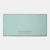 Blauwgroen chique elegante nep leder PROFESSIONAL Bureaumat (Voorkant)