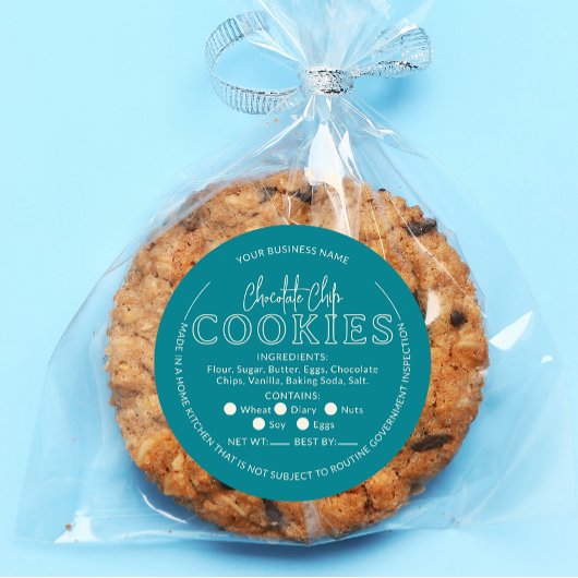 Blauwgroen Chocolade Chip Cookies Cottage Sticker
