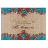 Blauwgroen + Chocolade Lace Pinstripes met aangepa Snijplank (Voorkant)