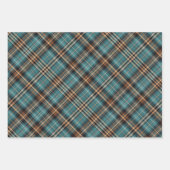 Blauwgroen & Chocolate Plaid Verpakking Papieren B Inpakpapier Vel (Voorkant)
