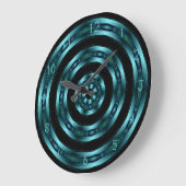 Blauwgroen Chrome spiral Wall klok (Hoek)