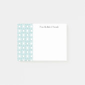 Blauwgroen  Cirkelpatroon Aangepaste notities Post-it® Notes (Voorkant)