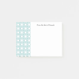 Blauwgroen  Cirkelpatroon Aangepaste notities Post-it® Notes