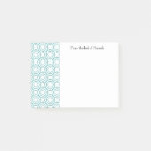 Blauwgroen  Cirkelpatroon Aangepaste notities Post-it® Notes (Voorkant)