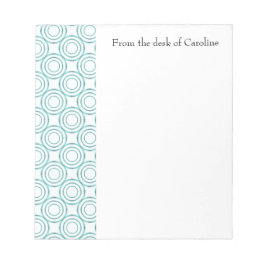 Blauwgroen  cirkelpatroon Gepersonaliseerd Notitie Notitieblok