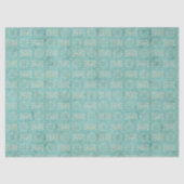 Blauwgroen cirkels en rechthoeken ontkoppelen Tissuepapier (Voorkant)