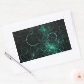 Blauwgroen cirkels rechthoekige sticker (Envelop)