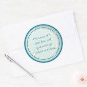 Blauwgroen cirkels/Stippen (1) Ronde Sticker (Envelop)