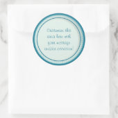 Blauwgroen cirkels/Stippen (1) Ronde Sticker (Tas)