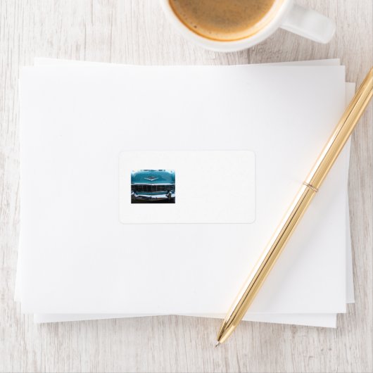 Blauwgroen Classic auto Etiket (Insitu)