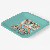 Blauwgroen Coastal Cowgirl Bruidsmeisjes Plein Bor Papieren Bordje (Gebogen)