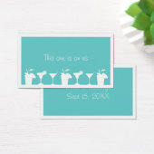 Blauwgroen cocktail bruiloft evenement aangepaste visitekaartje (Bureau)