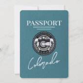 Blauwgroen Colorado Passport Bruiloft Kaart (Achterkant)