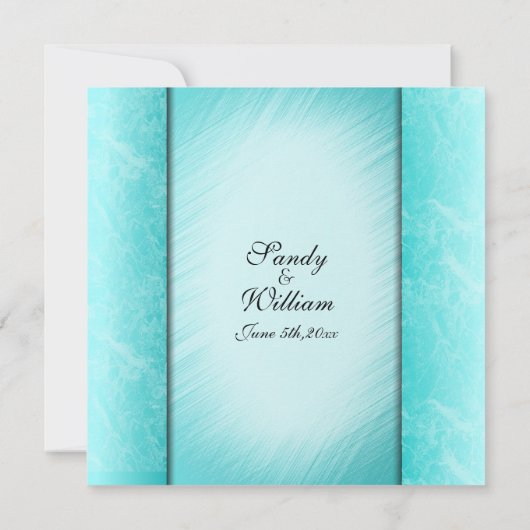 Blauwgroen Columns Wedding Uitnodiging (Achterkant)