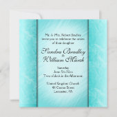 Blauwgroen Columns Wedding Uitnodiging (Voorkant)