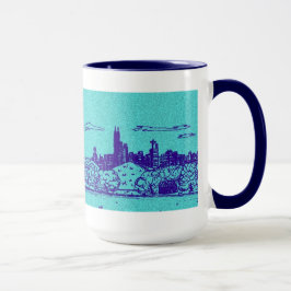 Blauwgroen Comic Style Chicago Mok