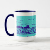 Blauwgroen Comic Style Chicago Mok (Links)