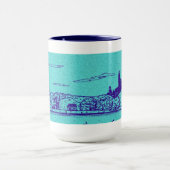 Blauwgroen Comic Style Chicago Mok (Midden)