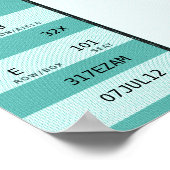 blauwgroen concertkaartje poster (Hoek)