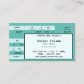 blauwgroen concertkaartje visitekaartje (Voorkant)