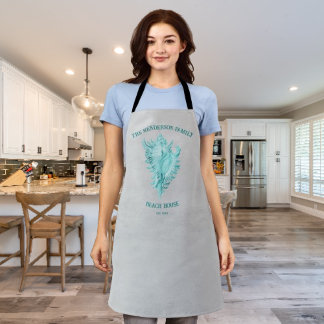 Blauwgroen Conch Shell Apron Schort