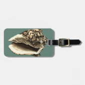 Blauwgroen Conch Shell Bagagelabel (Voorkant horizontaal)