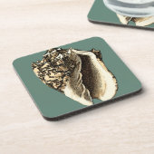 Blauwgroen Conch Shell Bier Onderzetter (Linkerzijde)