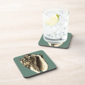 Blauwgroen Conch Shell Bier Onderzetter (Rechterzijde)