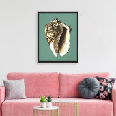 Blauwgroen Conch Shell Canvas Afdruk (Insitu (Woonkamer))