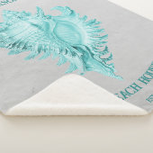 Blauwgroen Conch Shell Sherpa Blanket Sherpa Deken (3/4)