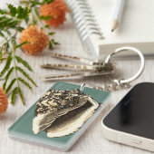 Blauwgroen Conch Shell Sleutelhanger (Voorkant Rechts)