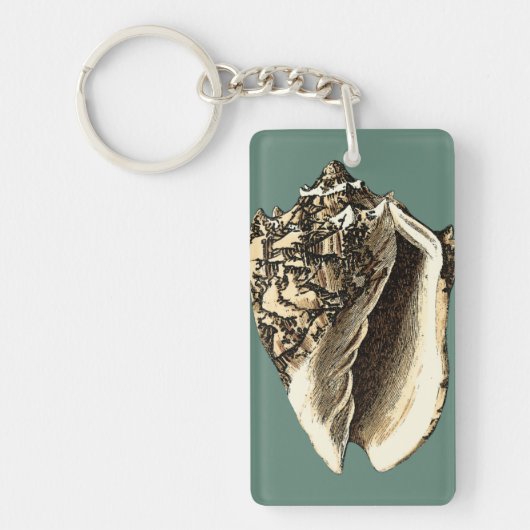 Blauwgroen Conch Shell Sleutelhanger (Voorkant)
