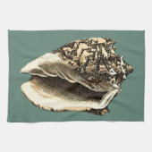 Blauwgroen Conch Shell Theedoek (Horizontaal)