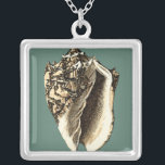 Blauwgroen Conch Shell Zilver Vergulden Ketting<br><div class="desc">In deze mooie,  klassieke zwarte en witte kegel zie je de schaduw van een natuurlijke naai heel scherp en helder. Je kunt jezelf afbeeldingen op het strand op schelpen of in het zand spelen. Profiteer vandaag nog van deze blauwgroen,  stijlvolle,  stijlvolle,  compacte vormgeving op uw favoriete producten!</div>