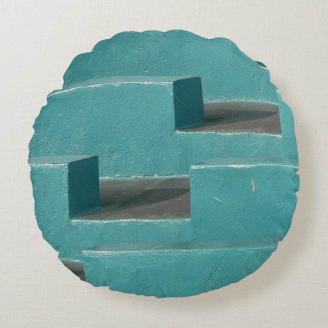 BLAUWGROEN CONCRETE BENCH ROND KUSSEN (Voorkant)