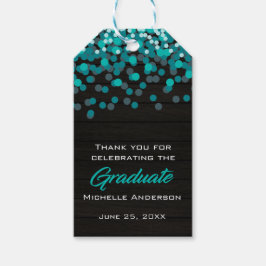 Blauwgroen Confetti Afstuderen Dank u Afstuderen L Cadeaulabel