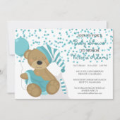 Blauwgroen Confetti Baby Beer Shower Kaart (Voorkant)