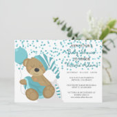 Blauwgroen Confetti Baby Beer Shower Kaart (Staand voorkant)