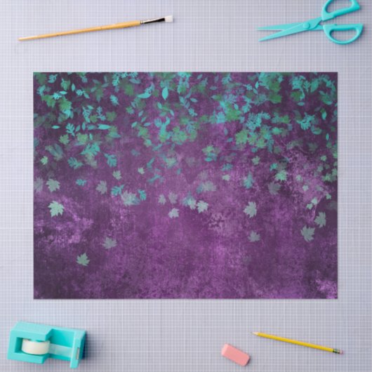 Blauwgroen Confetti op Paarse ontkoppeling Tissuepapier (Craft)