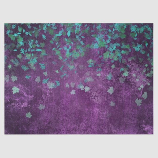 Blauwgroen Confetti op Paarse ontkoppeling Tissuepapier (Voorkant)