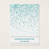 Blauwgroen Confetti op White Earring Holder Displa Visitekaartje (Achterkant)