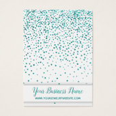 Blauwgroen Confetti op White Earring Holder Displa Visitekaartje (Voorkant)