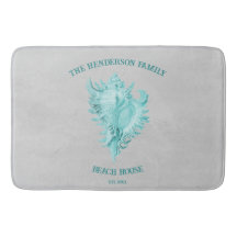 Blauwgroen container Shell Bath Mat