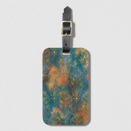 Blauwgroen Cooper Patina Bagagelabel (Voorkant (verticaal))